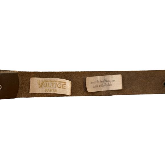 Voltige Paris Belt Cosplay Statement VTG Women\'s SZ 32 Brown Gold Silver Leather main image 8